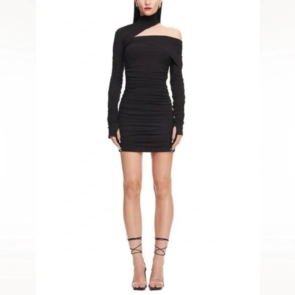 Mugler H&M Gathered One-Shoulder Mini Dress